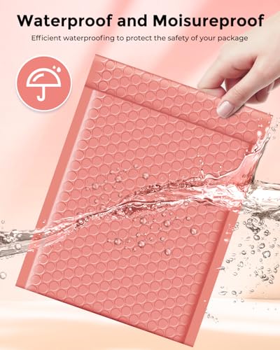 Image of Metronic Bubble Mailers 6x10 inch 100 Pack Pale Pink Self-Seal Padded Envelopes