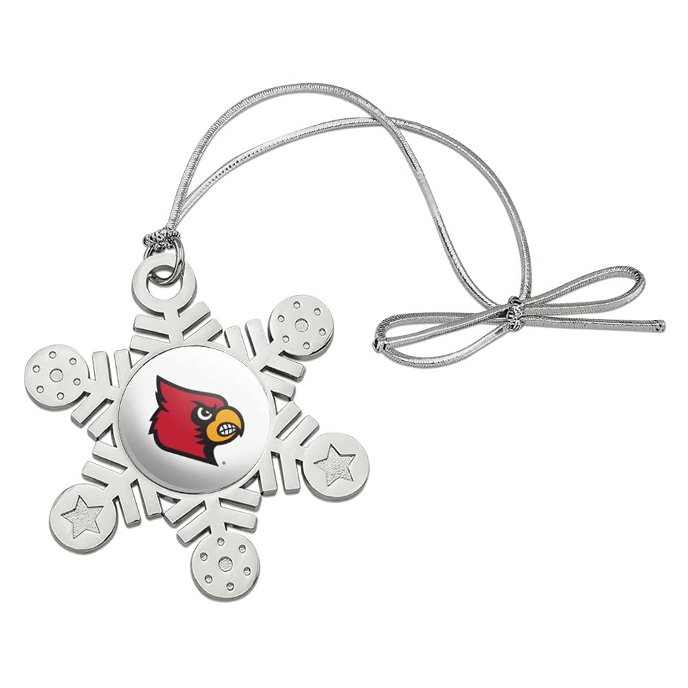 GRAPHICS & MORE University of Louisville Secondary Logo Metal Snowflake Christmas Tree Holiday Ornament