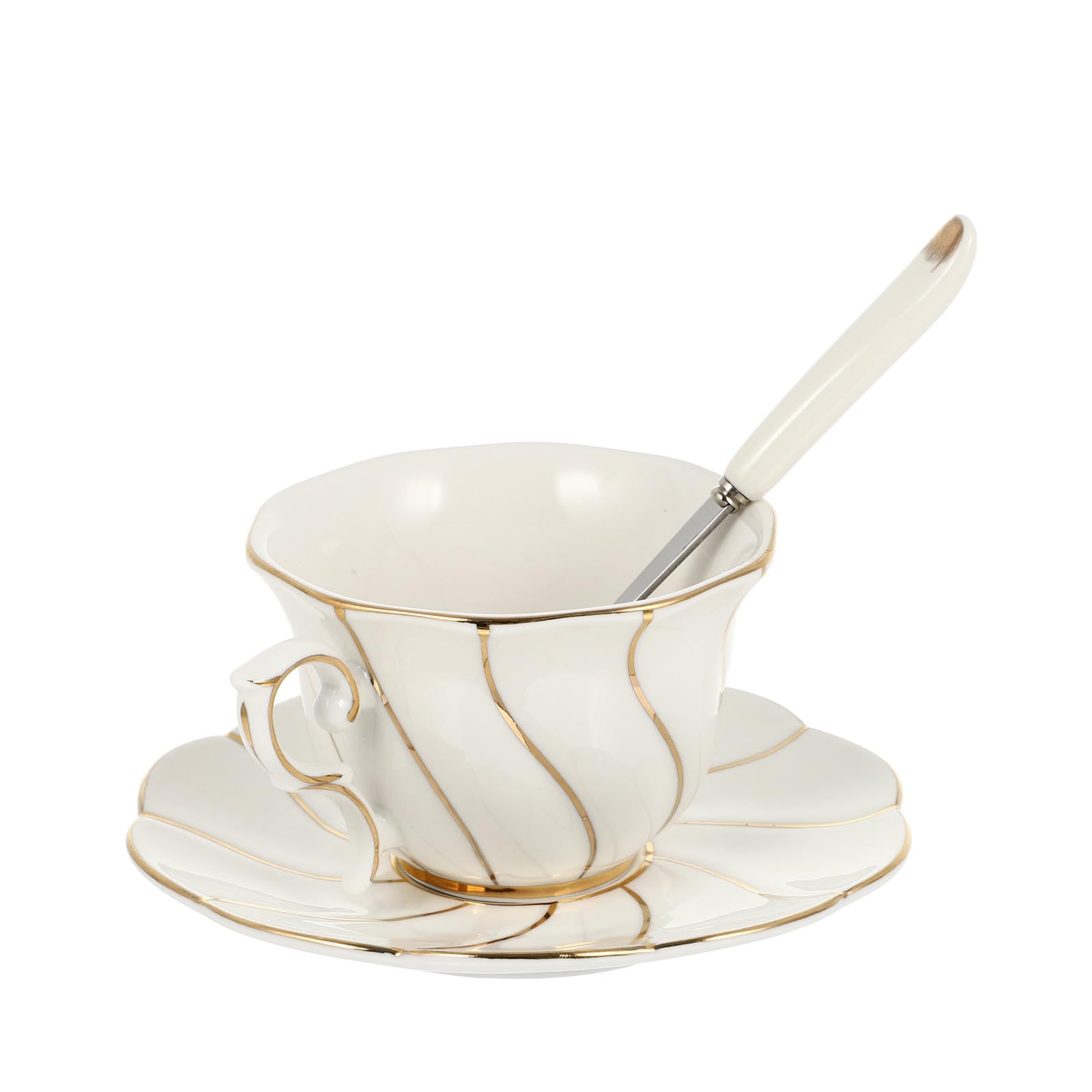 Kaffeetassen Satz aus Keramik mit Glatter Oberfläche Großes Fassungsvermögen Geeignet für Büro und Restaurant Einfaches und Elegantes Design