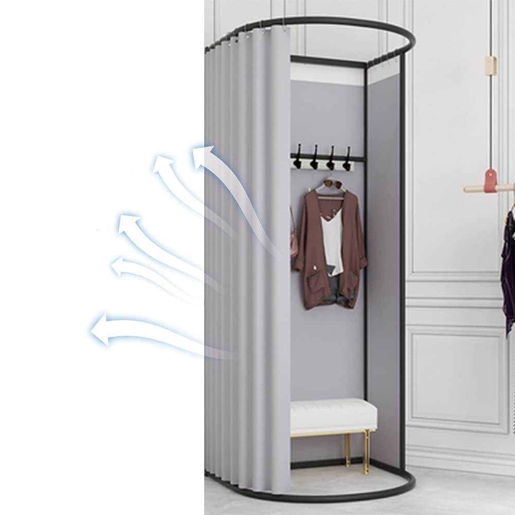 SIAMZYWV Fitting Room Clothing Store Privacy Screen Floor-Standing Changing Room Simple Mobile Dressing Room Portable Locker Room for The Mall, Office Privacy Partition Stable Frame (Color