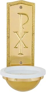 Clergy & Church Supply Religious Holy Water Font - Chi Rho