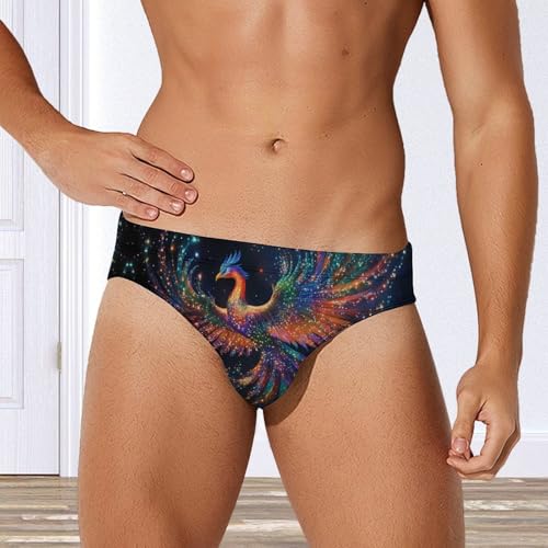Beautiful Phoenixes Men's Swimming Trunks Briefs Beach Swimwear Low Rise Bikini Swimsuit Print Bathing Suit4