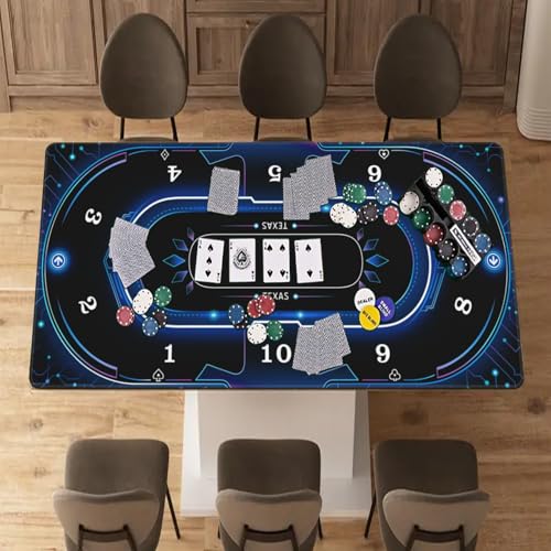AQQA 70x35 Inch Poker Table Mat, Texas Hold'em Table Top for 8-10 Players - image 7