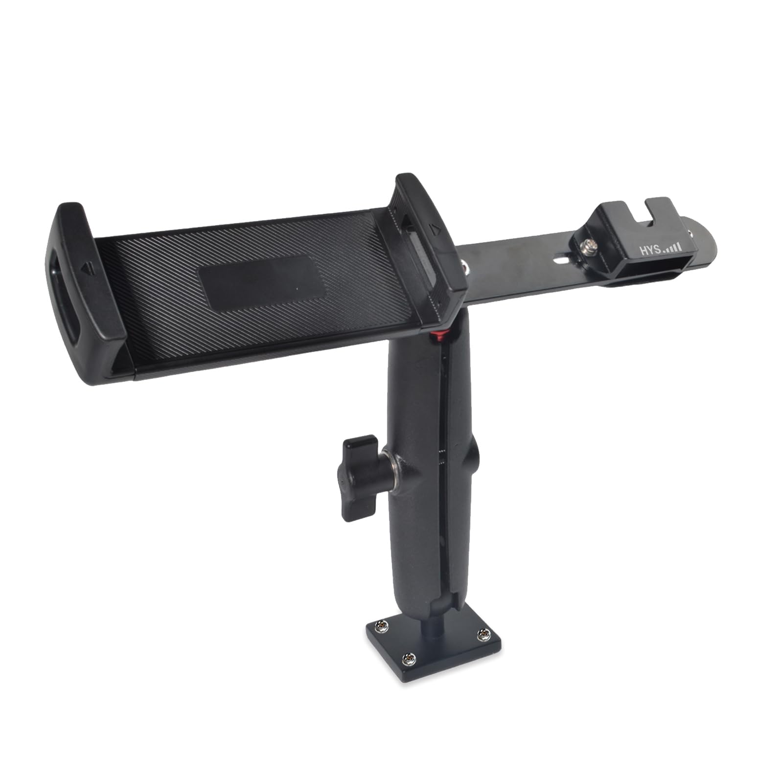 HYS Supporto da auto resistente per tablet da 5 a 13 pollici, iPad, Samsung Galaxy Tab, GPS, universale, portatile, radio CB e microfono, per scrivania, auto, parete, camion, veicoli commerciali