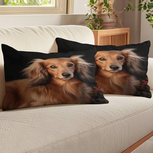 Funda de almohada de 12 x 20 pulgadas súper suave y rectangular de pelo largo 7