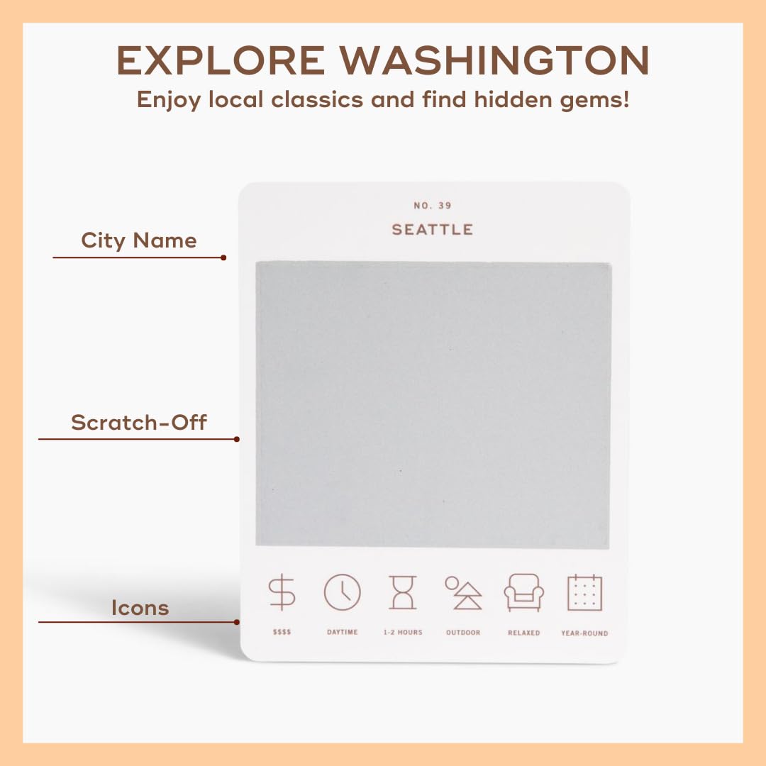 Reach International Outfitters Washington Adventure Bucket List: 50 Tarjetas para rascar para Actividades al Aire Libre, Atracciones turísticas y Viajes por Carretera, Regalo de Viaje guía