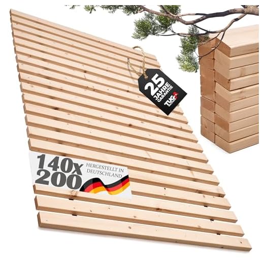 Qualitätsmarkenprodukt TUGA - Holztech stabilstes einlegefertiges unbehandeltes Naturprodukt Rollrost Lattenrost 140x200cm weit über 500Kg Flächenlast Qualitätsarbeit aus Deutschland mit 10 Jahren Garantie inkl Befestigungskit benötigt KEINE Mittelleiste im Bett