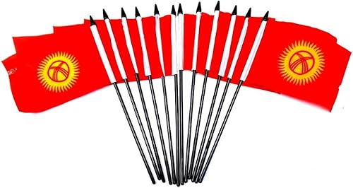 Miniatura 85 de Paquete de 12 banderas de escritorio de oficina en miniatura de poliéster internacional de 4 x 6 pulgadas, 1 docena de banderas pequeñas de 4 x 6