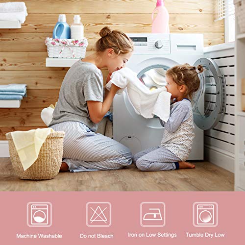 Piccocasa Polyester Wrap Around Bed Skirt,Elastic Dust Ruffles Bedskirts,Fade & Wrinkle Resistant,No Lift Mattress,Three Fabric Sides With 16 Inch Drop Pink Twin #TOP7