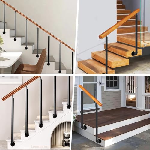 Rampe d'escalier en bois pour sécuriser l'accès extérieur de votre villa ou loft moderne - 5