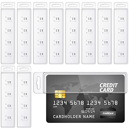 10 Packs Swipe Badge Holder ID Holder Half Card Vertical Half Card Clear Plastic Swipe Card Holder Half Side ID Holder Hard Easy Slide Badge Holder with Clamp Gripper for Swiping ID Credit Name Cards