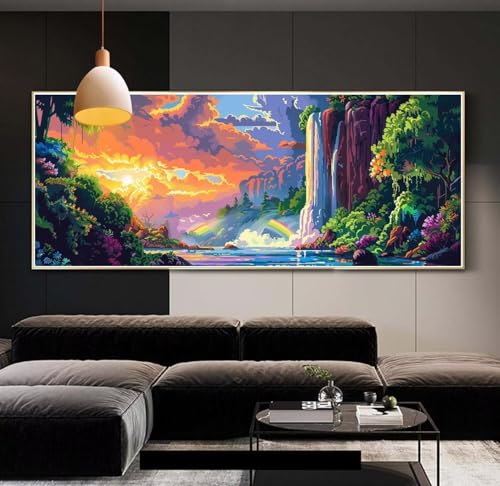 Peinture broderie diamant kit complet 5D adultes cascade 30x80 cm B42