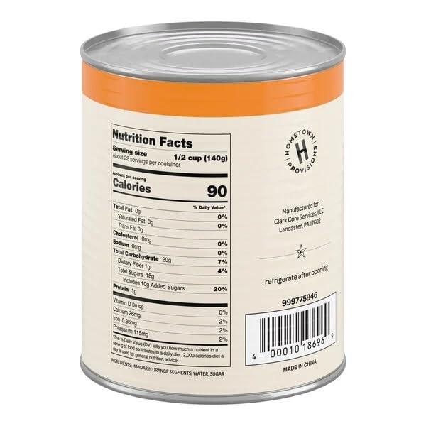 #10 Can Whole Mandarin Orange Segments in Light Syrup - 6/Case