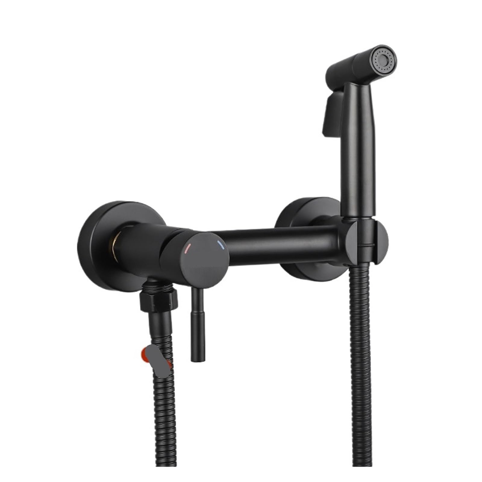 YTMJPQQJI Black Bidet Faucet Stainless Steel Toilet Faucet Handheld Bidet Sprayer Set Hot and Cold Water Mixer Crane Sanitary Shower Head