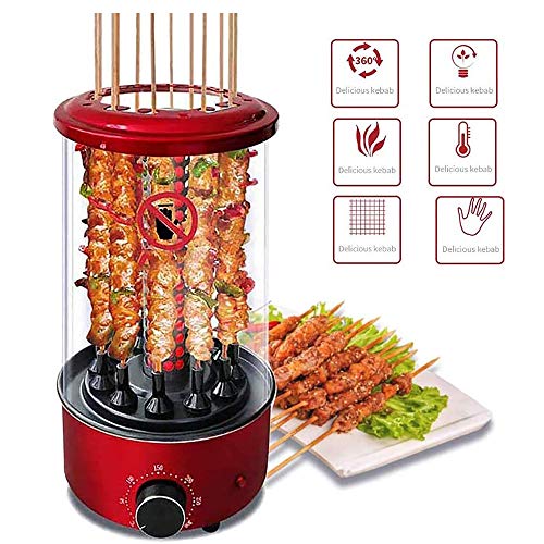 Elektrogrill BBQ rauchfrei,BBQ Elektrischer Grill Mit Ständer,Set BBQ 360 °Automatische Rotation Electric für 2-3 Personen für Ideal für Familie,