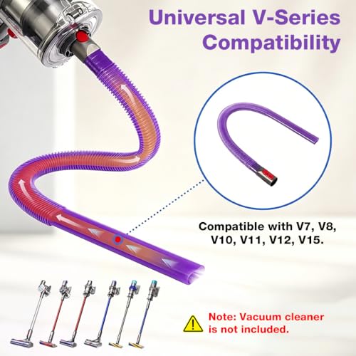 Image of HASTHIP Replacement Kit 34 inch Flat Suction Hose for Dyson V7 V8 V10 V11 V15 GEN5, Vacuum Crevice Cleaning Attachment Set Dryer Vent Lint Remover, Car Detailing, Home Gap Cleaning Tools