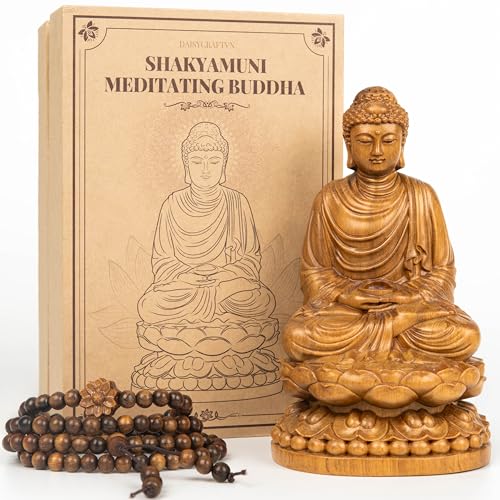 DAISYCRAFTVN Buddha Statue – Wooden Shakyamuni Buddha...