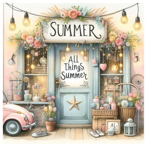 TCDZMYGS Diamond Art Kits for Adults Summer Store Diamond Painting Kits for Adults Beginner 5D DIY Round Full Drill Gem Crystal Art Adults Paint by Diamonds Dots for Home Wall Decor 14x14 inch