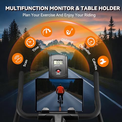 Exercise Bike, WENOKER Stationary Bike for Home, Indoor Bike with Silent Belt Drive, Heavy Flywheel, Multi-grips Handlebar and Upgraded Digital Display - Thumbnail 6