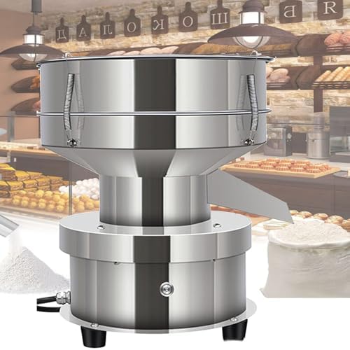 Electric Flour Sieve Machine - 60 Mesh Vibrating Sifter, Automatic Shaker with 3kg/h Capacity, 1350r/min Speed, 50W Power, 15cm Diameter for Efficient Baking and Cooking.