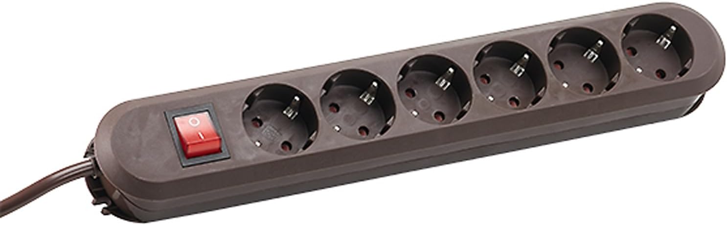 Bachmann SMART 6x Steckdose 1x Schalter Zuleitung 1,5m (381.450K) braun