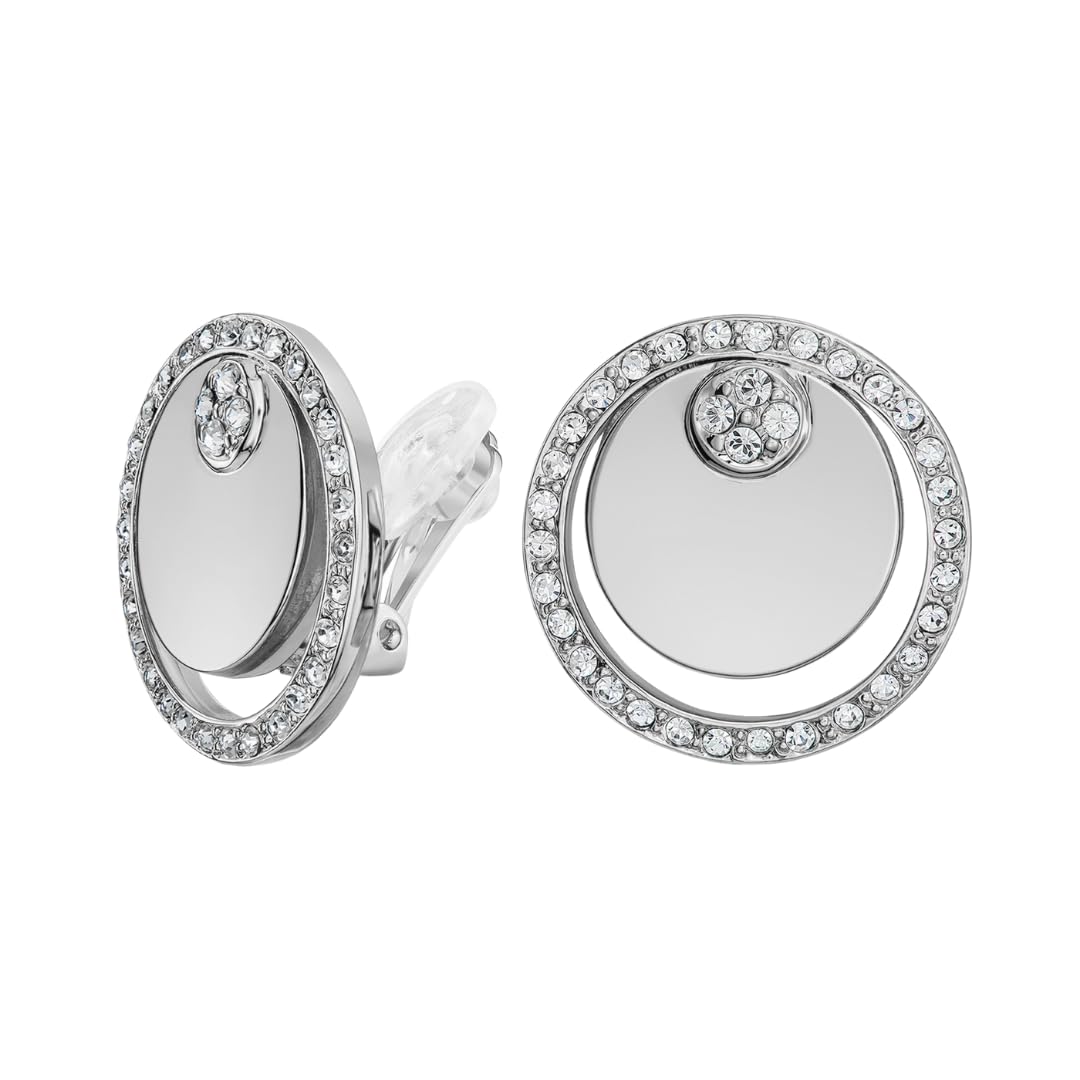 Traveller Ohrclip - Kreise - Platiniert - Kristalle - 157678