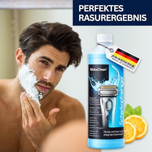 GlobaClean Scherkopfreiniger Nachfüllflüssigkeit - Kompatibel für Braun Clean & Renew Reinigungskartuschen - Braun Reinigungskartuschen Series 9 - Scherkopfreiniger für Braun Reinigungskartusche 2x 1L
