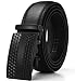 Xhtang Men's Ratchet Belt Automatic Buckle Genuine Leather 35mm Wide M