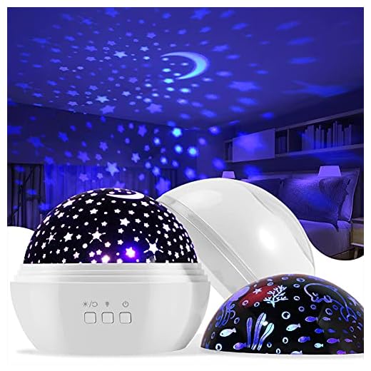Night Light Projector,Delicacy 2 in 1 Ocean Undersea Lamp and Starry Sky Projector, 360° Rotating 8 Colors Mode LED Night Lights Projector for Kids Baby Bedroom Decoration