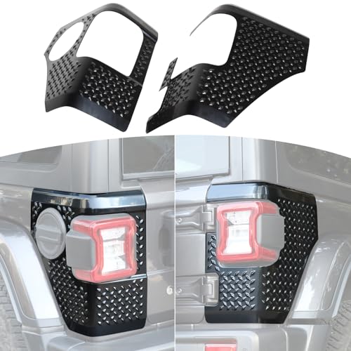 RT-TCZ for Jeep JL Tail Light Cowl Body Armor, JLU Rear Corner Guards Protector for Jeep Wrangler JL JLU 2018-2024 Black Exterior Accessories 2pcs