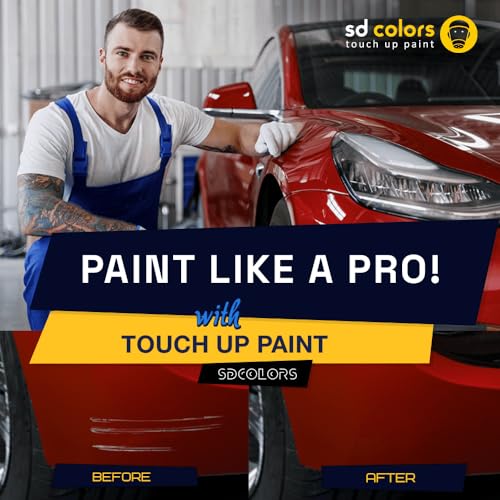 SD COLORS Obsidian Black 197 Ausbesserungslack, 15 ML, Reparatur-Pinsel, Farbcode 197 Obsidian-Schwarz (Farbe)