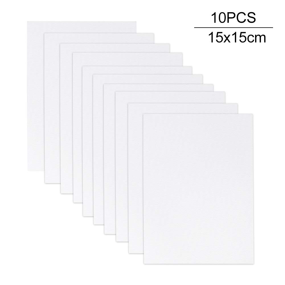 Rouleau de toile vierge 10pcs Student Toile Panneau Enfants Peinture à l'huile Blanc Blanc Portable Accessoires portables Primée Board Art Débutant Fournitures Acrylique Peinture acrylique peindre lot