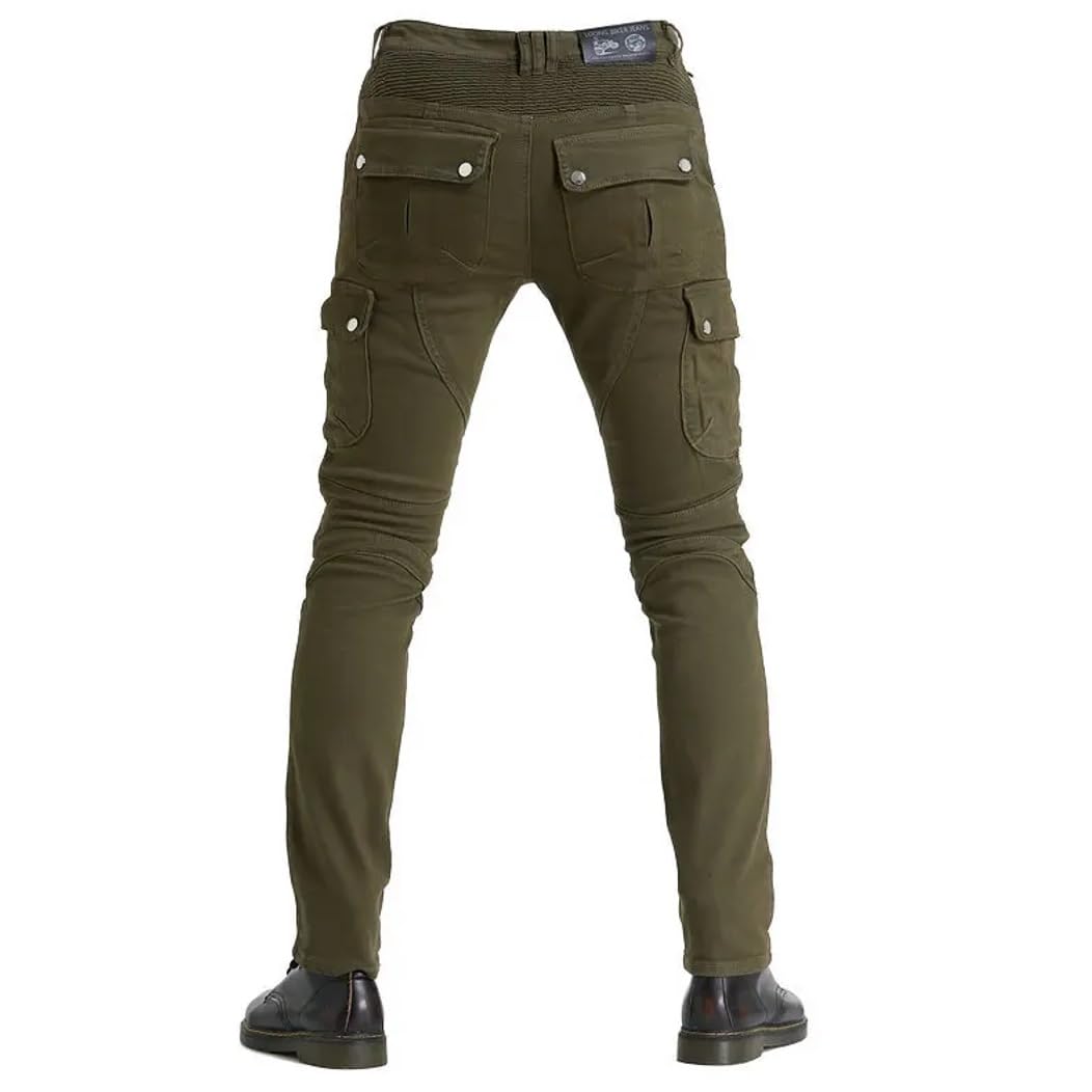 Męskie Moto Jeans Spodnie Dżinsy Motocyklowe Ochronne z Aramidową Podszewką Ochronną