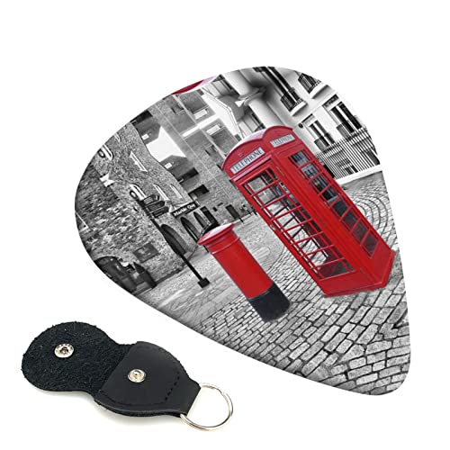 London Red Telephone Booth Lot de 6 médiators pour guitare acoustique, guitare électrique, basse, ukulélé – fins, moyens… - Les Beatles, Paul McCartney, John Lennon, RIngo Starr, George Harrison London Red Telephone Booth Lot de 6 médiators pour guitare acoustique, guitare électrique, basse, ukulélé – fins, moyens…