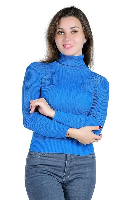 rzlecort Women's High Neck Full Sleeves Streachble Pullover Sweaters/Sweatshirt for Winters-picture-13