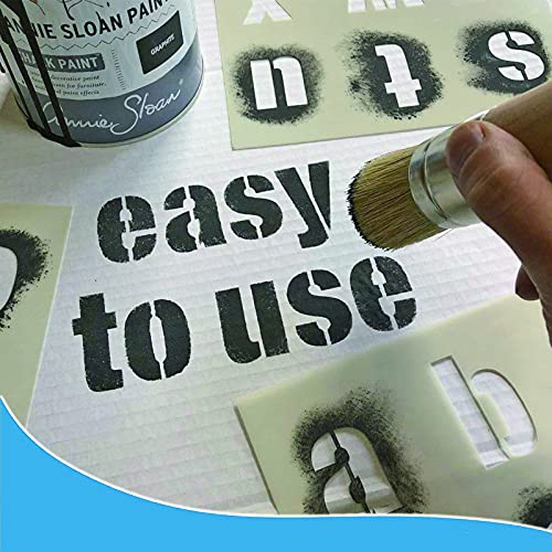 Canvall 62 Pcs Alphabet Letter Stencils et Number Stencils 12.7 cm, pour la peinture, la décoration d'artisanat à la maison, les projets d'art scolaire, réutilisables sur le mur en bois - Image 7