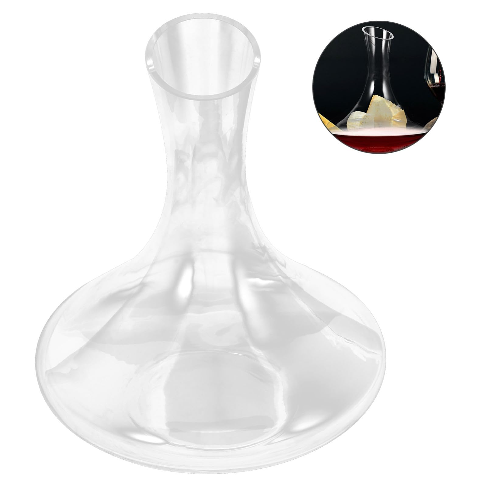 Cabilock Carafe en Verre sans Plomb 1520 Ml Carafon à Vin Transparent Décanter pour Vin Rouge Dégustation Élégant Design Usage Domestique