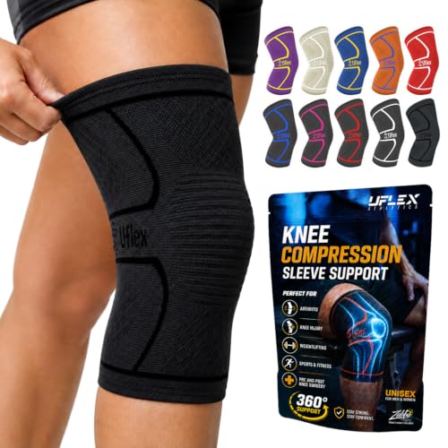 Image of Knee Brace for Men and Women Knee Compression Sleeve Knee Support Wraps for Arthritis Joint Pain Relief, Workout, Swelling, Sports, Circulation, Running, Recovery for ACL & Meniscus Tear
