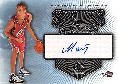 Sports Memorabilia Autograph Warehouse 466074 Martynas Andriuskevicius Autographed Basketball Card, Lithuania - 2006 Upper Deck Scripts for Success No.SSMA