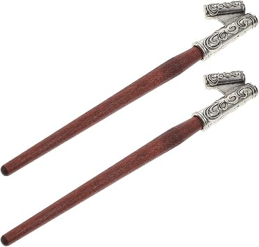 ULTNICE 2pcs Oblique Calligraphy Pen Holder, Alloy Fountain Dip Pen Holder for Writing, Ergonomic Grip, 6.88 Inch