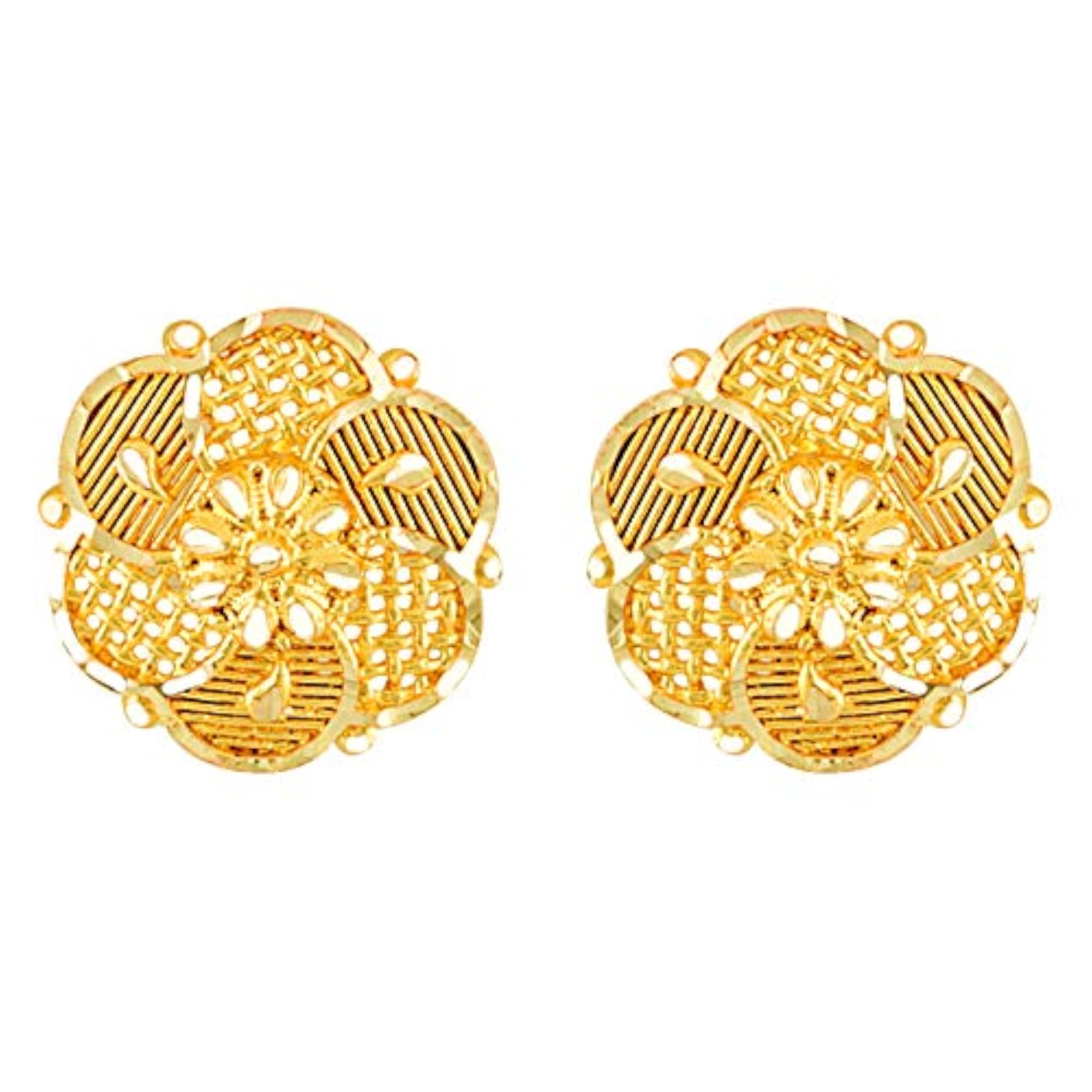 Traditional Temple Design 18K Gold Plated Earring Set