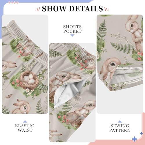 ZZXXB Bunnies and Eggs Boys Long Pants Soft Trousers Elastic Waist Kids Lounge Bottoms with Pockets S-XL4