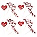 VALICLUD 24 Pcs Amour Coeur Cupcake Topper Saint Valentin Gâteau Toppers Nourriture Choix pour L'engagement De Mariage Saint Valentin Nuptiale Douche Décorations De Fête