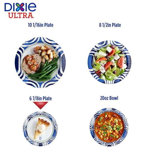 Image of Dixie Ultra, Small Paper Plates, 6 7 /8 inch Inch, 44 Count, 3X Stronger*, Heavy Duty, Microwave-Safe, Soak-Proof, Cut Resistant, Disposable Plates For Heavy, Messy Meals