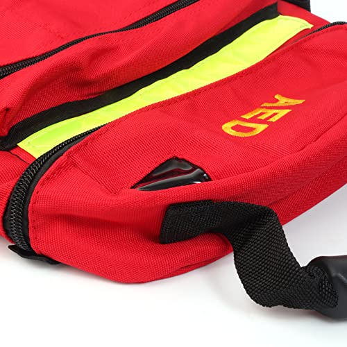 Image of First Aid Bag AED Medical 1st Aid Empty Rescue Defibrillator First Responder Bags for Emergency Critical Healthcare Protection (Bag Only) (Red)