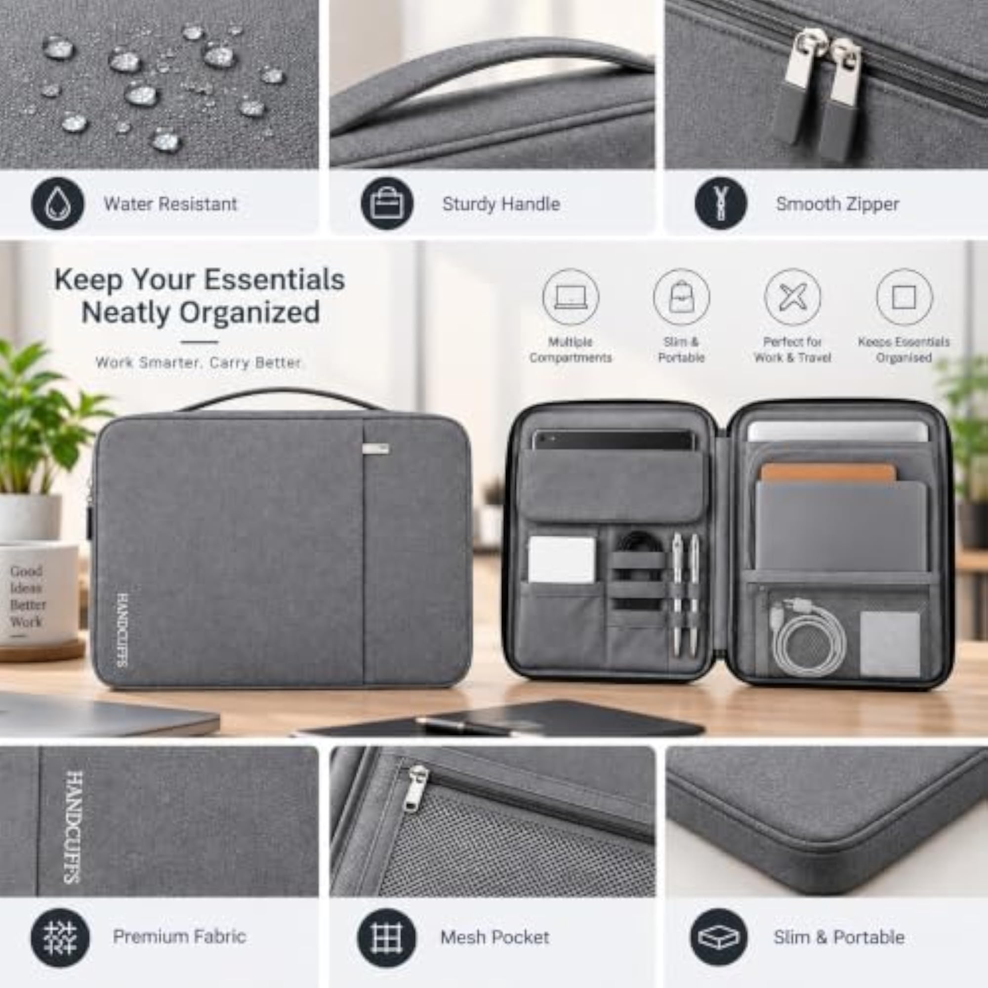 Waterproof Document Organizer Bag, A4 Portfolio Case