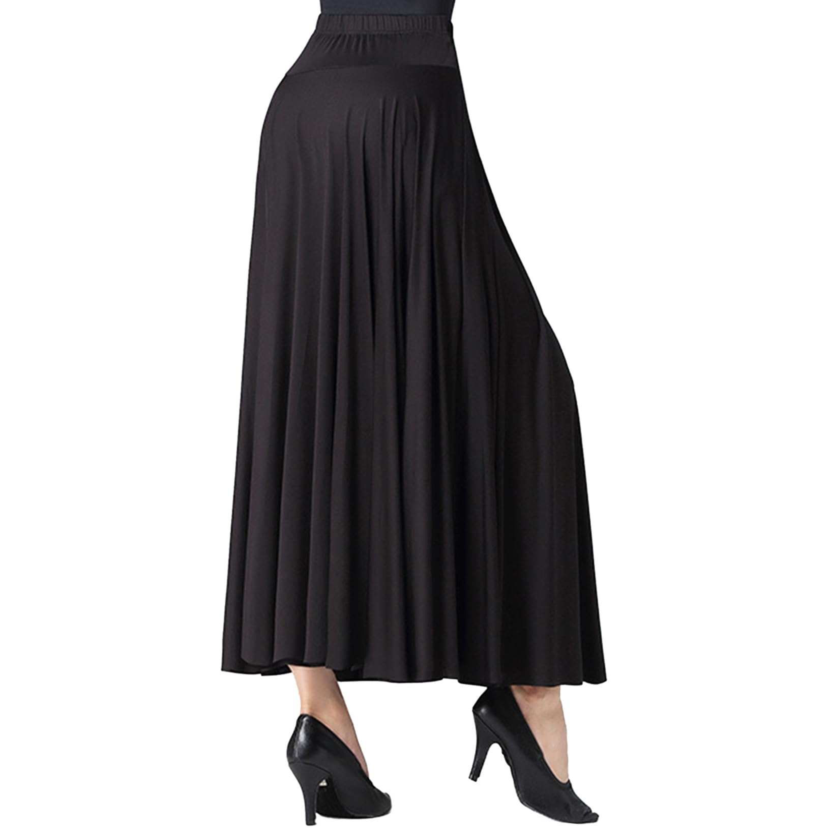 Choomomo Damska spódnica do tańca flamenco, spódnica maxi, swing, wysoka talia, cygański taniec brzucha, do tańca hiszpańskiego, strój sceniczny, kostium 3 różne długości 55 75 87