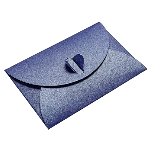 Mini enveloppe bleu foncé lot de 50 avec fermoir cœur pour carte cadeau et message de mariage