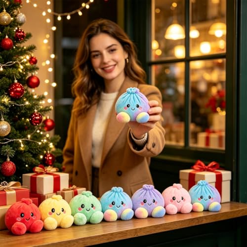 Giant Dumpling Pillow Plush Stuffed Christmas Home Decor with Steamer - image 3