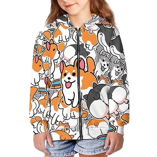 Image of Unisex Zipper Sweatshirt Boys Girls Hooded with 2 Pocket Pullover Hoodies for 6-16Y Kids